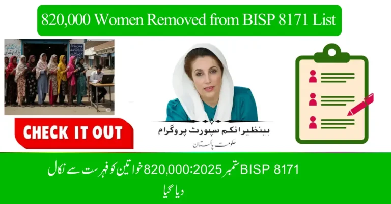 820,000 Women Removed from BISP 8171 List