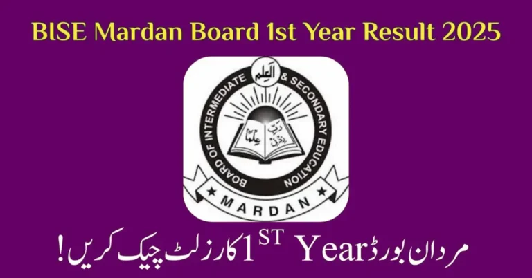 BISE Mardan Board 1st Year Result 2025 – Check Online by Roll Number