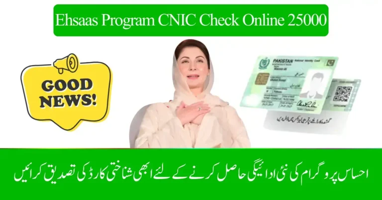 Ehsaas Program CNIC Check Online 25000