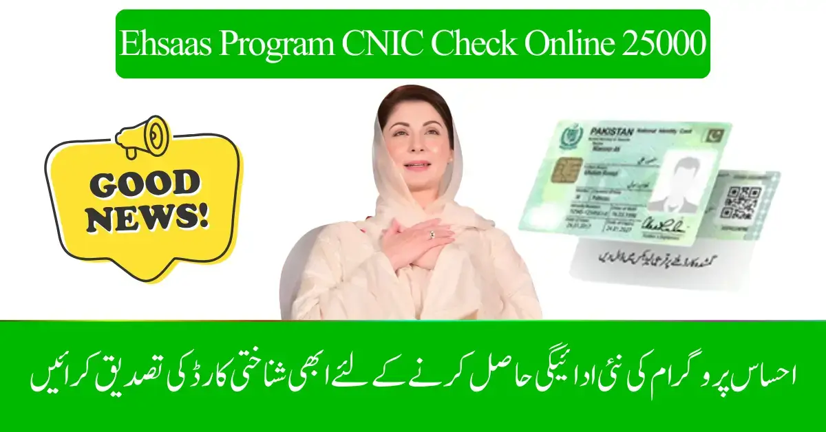 Ehsaas Program CNIC Check Online 25000