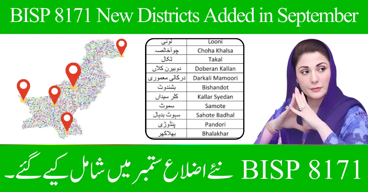 BISP 8171 New Districts Added in September